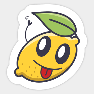 Kawaai Waving Lemon Sticker